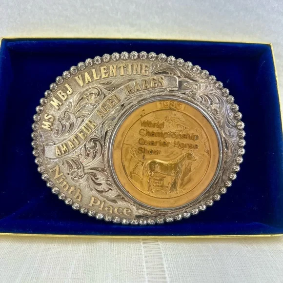 Vogt 1/10 10K Sterling AQHA 1986 World Show Amateur Aged Mares 9th Buckle